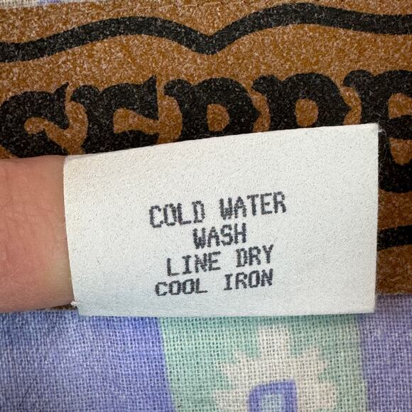 VTG Seppe Blue/Purple Aztec Western Southwest Metal Button Down Shirt Size Small - Picture 8 of 14